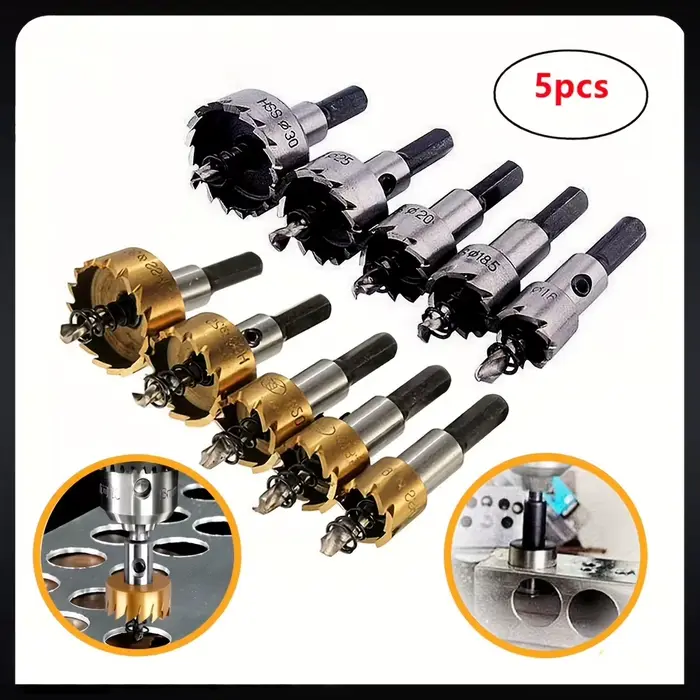 JENTORIX 5 pièces, ouvre-trou en acier rapide de 16-30 mm