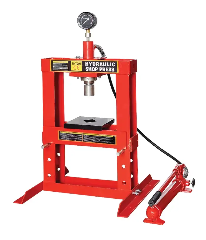 Presse hydraulique d'atelier 10 tonnes pour réparation de véhicules avec pompe manuelle, outil hydra