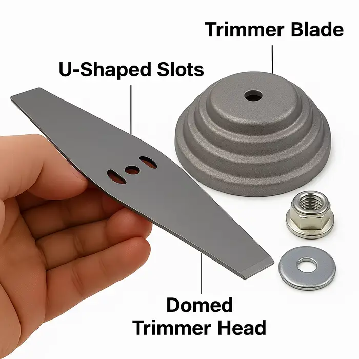 Lames de scie universelles et durables en métal, accessoire de couvercle en plastique pour coupe-herbe, tondeuses à gazon, Kit de vis pour outils électriques de jardin
