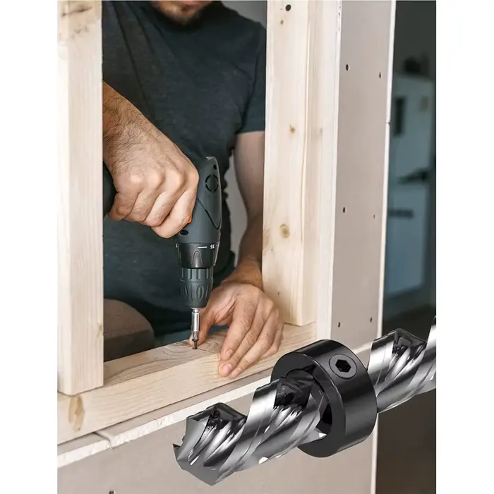 Jeu de colliers d'embout d'arrêt de profondeur de forage, anneau de limite de positionnement réglable, clé Allen, serrer le bouchon, vis, outil de travail du bois