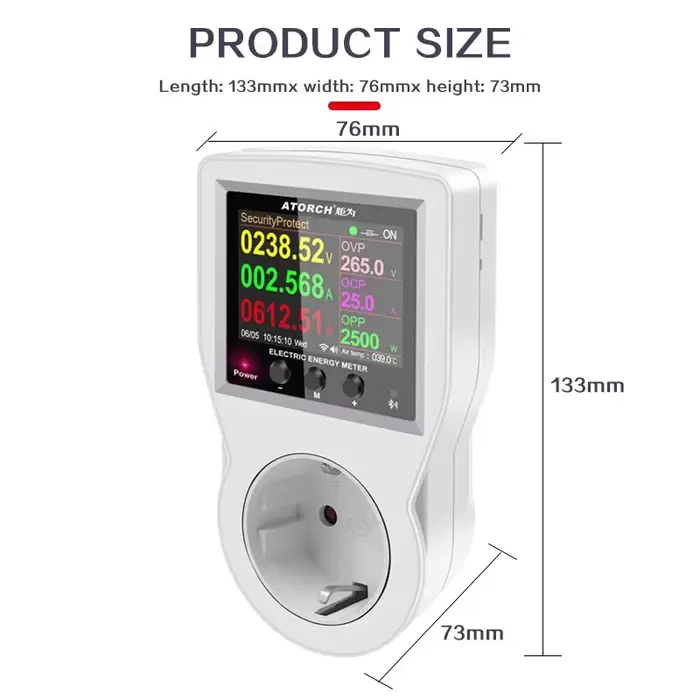 AC85-265V 16A Tuya WIFI prise intelligente wattmètre numérique consommation d'électricité puissance 
