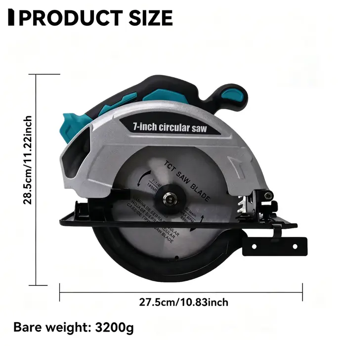 Nouvelle scie circulaire sans balais 4000W 185mm 11000 tr/min avec réglage 0-45° (modèle 2026) ° Batterie Makita 18V