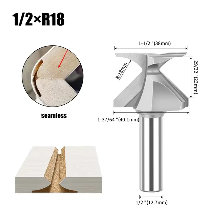 Arc Bending Integrated Forming Knife Router Bits R18*1/2Inch Woodworking Circular