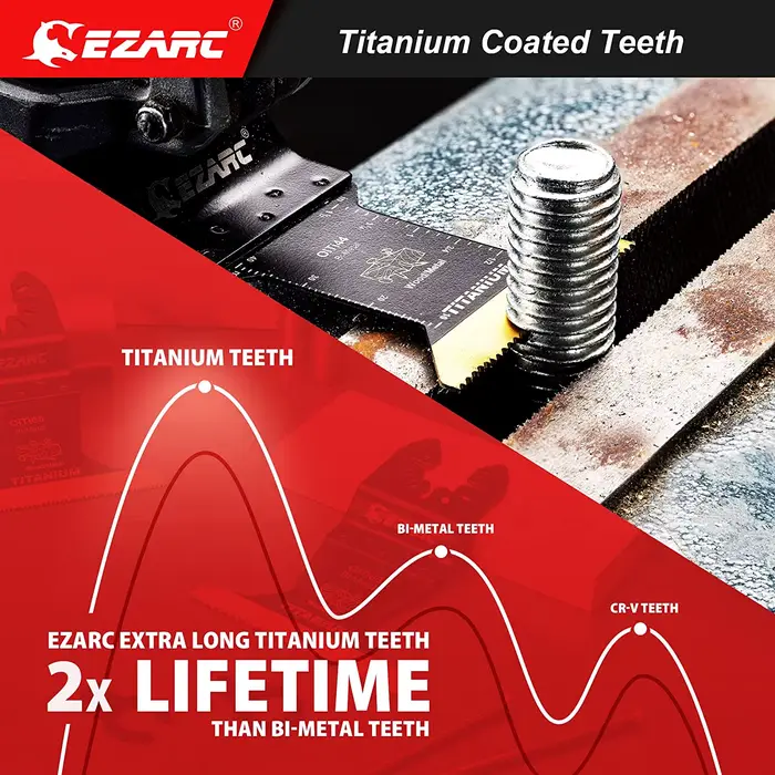 EZARC Kit de 4 lames de scie oscillantes en titane