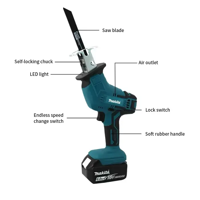 Scie sauteuse sans fil Makita ML-505, scie à chaîne électrique, outil électrique portable pour la co