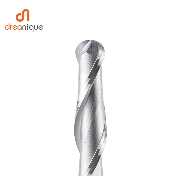 Dreanique 1pc fraise à bout sphérique en carbure 2 cannelures R0.5-R4.0 fraise en bout pour bois et 