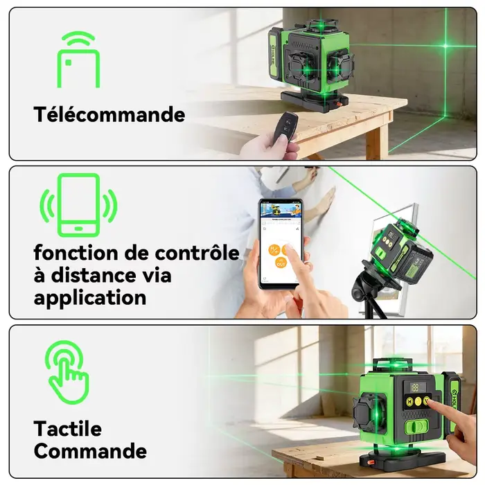 HGLINE 16 lignes niveau Laser APP télécommande niveaux horizontaux verticaux affichage de puissance de la Machine nivell