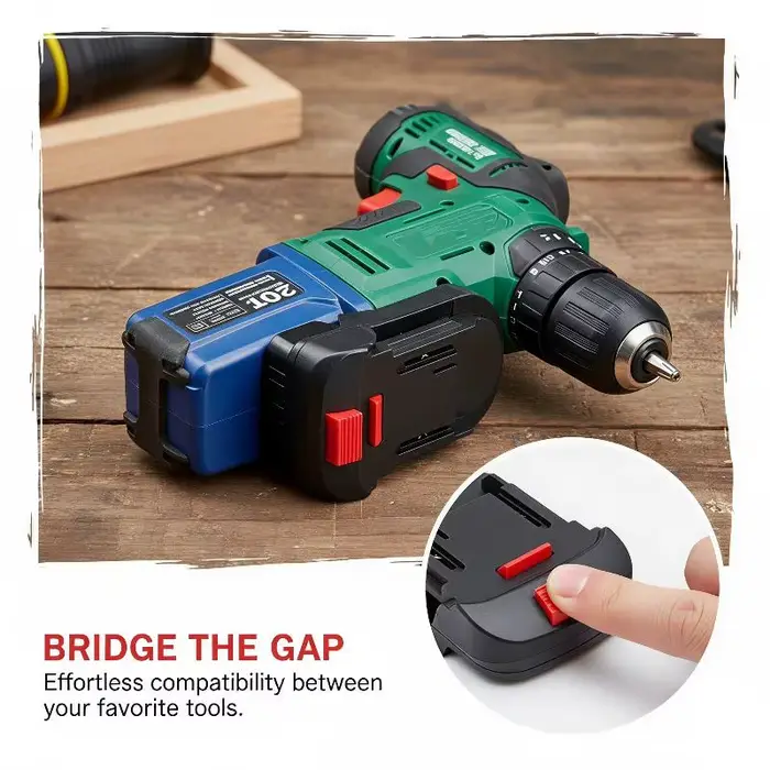 Adaptateur de batterie 18V pour Lidl Parkside X20V, 1 pièce, convertisseur universel compatible pour projets d'outils électriques DIY pour amateurs