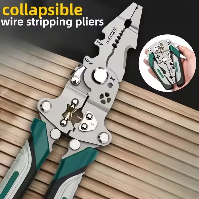 Pince à dénuder multifonctionnelle en acier inoxydable avec un design pliable