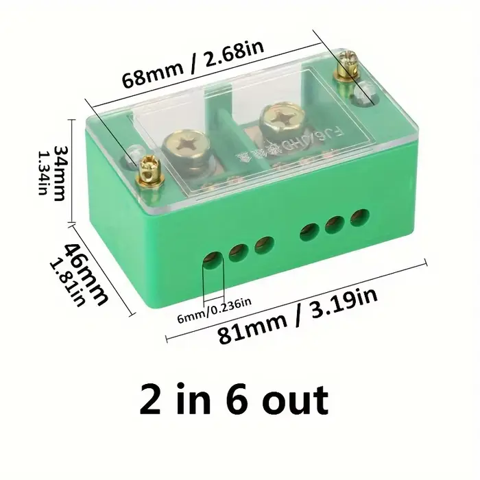 Boîte de jonction électrique monophasé/triphasé Fj6, 1 pièce, prises de 2 pouces, 6/8/12 ports, bornier en laiton, adapté à la distribution domestique, prise en charge maximale 200A, 220V