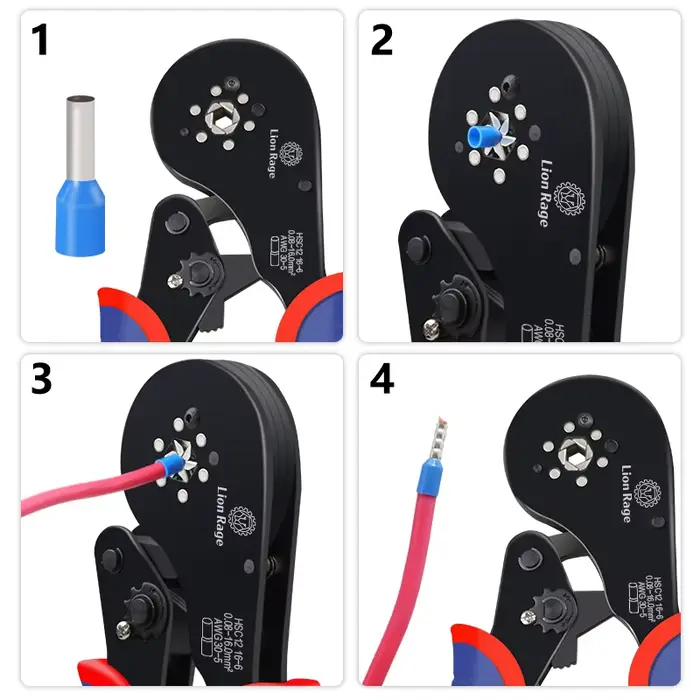 Outil de sertissage de bornes tubulaires, petites pinces HSC12 16-6, kit de fixation électrique de p