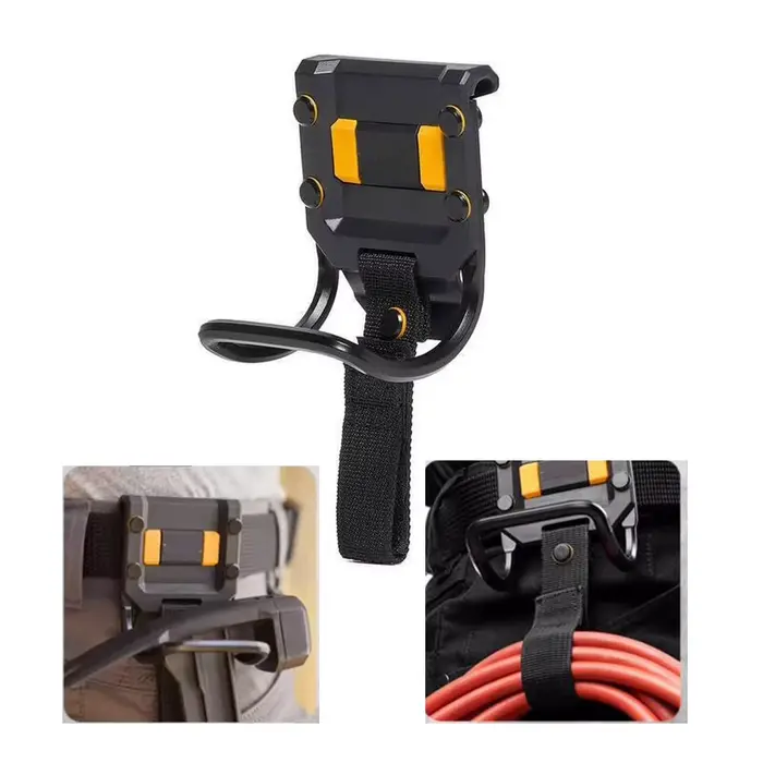 Système modulaire magnétique pour crochets de ceinture de perceuse électrique avec clip ergonomique et anneau en acier renforcé pour une durabilité accrue