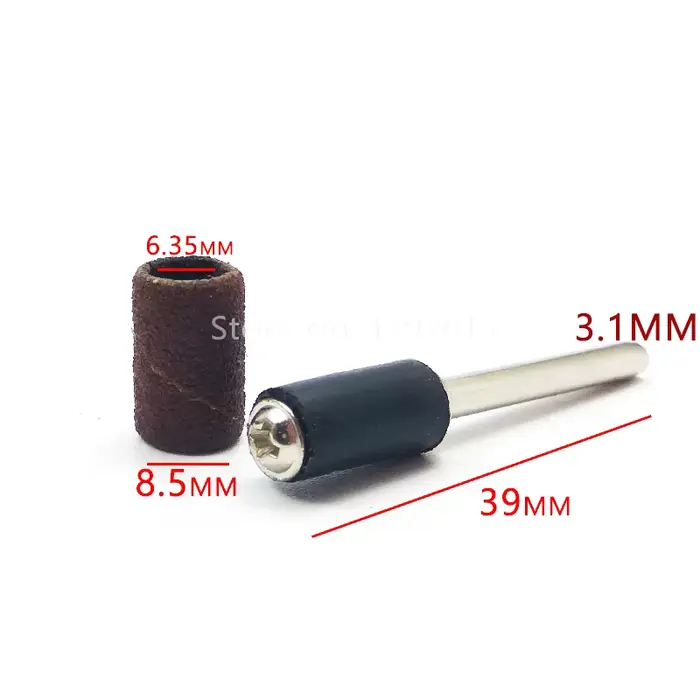 Kit de ponçage à tambour de 1/4 "6.35MM + 2 mandrins à bande, outil rotatif à tige de 1/8", forets à