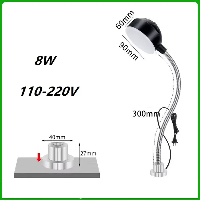 Lampe de travail pour machine-outil à LED, base magnétique, machine à coudre, tour, équipement CNC, 