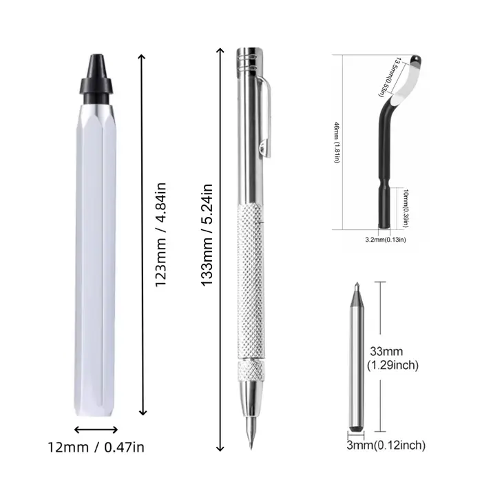 Outil de débavurage avec 11 lames pivotantes en acier rapide et stylo marqueur pour métal