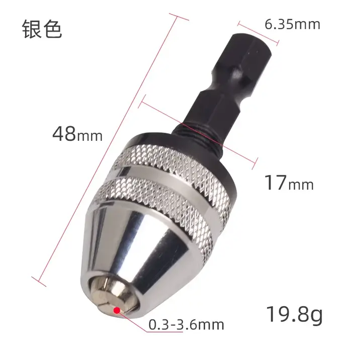 Mandrin de perceuse 0.3mm-6.5mm, adaptateur de pilote d'impact sans clé, tête de tournevis, Micro mo