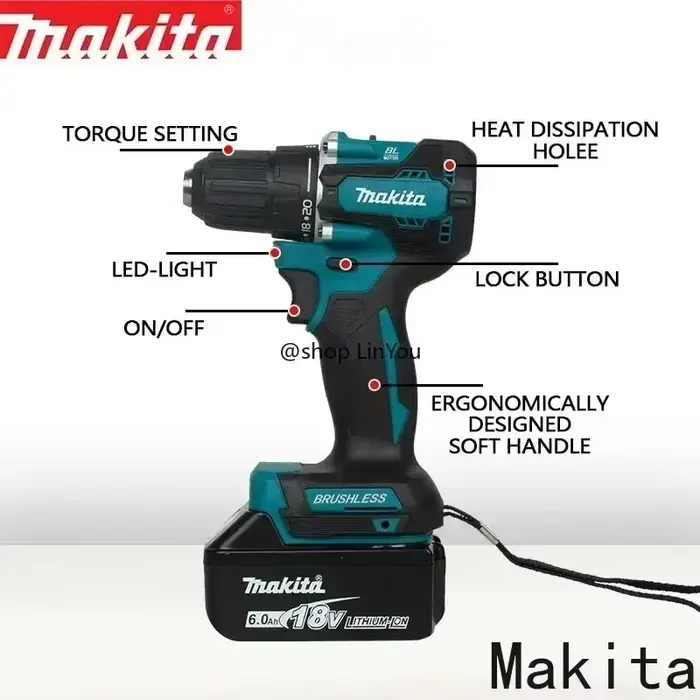 Batterie Makita 100% originale 18V 5/6/9Ah de grande capacité adaptée à la meuleuse d'angle