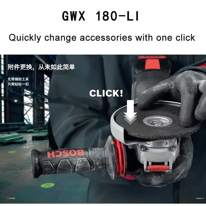 Bosch GWX180-Li 18V meuleuse d'angle sans fil système X-LOCK moteur sans brosse outil nu