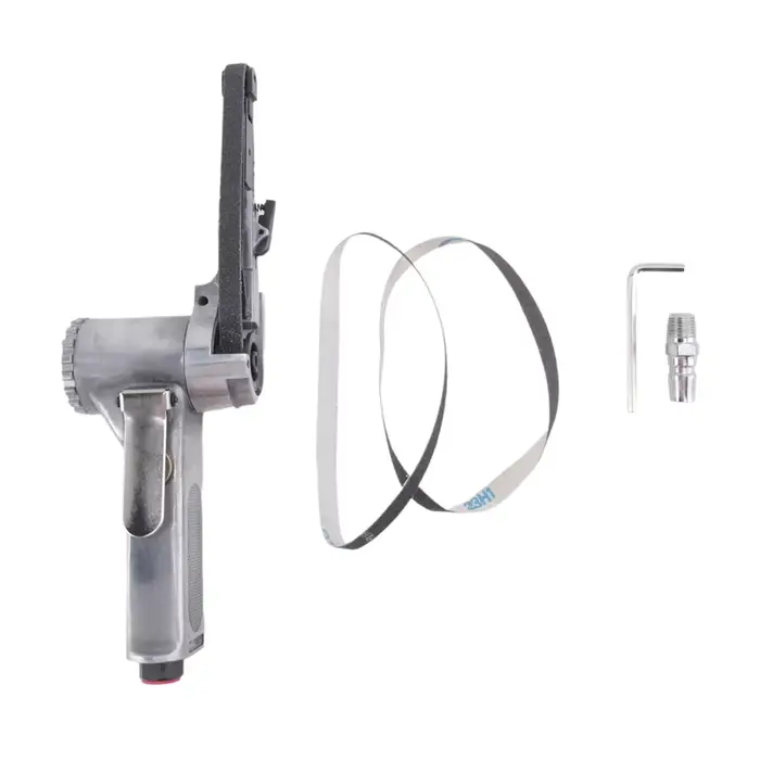 Ponceuse à bande d'air de 3/8 pouces, rectifieuse d'angle d'air + bandes de ponçage pour le ponçage 