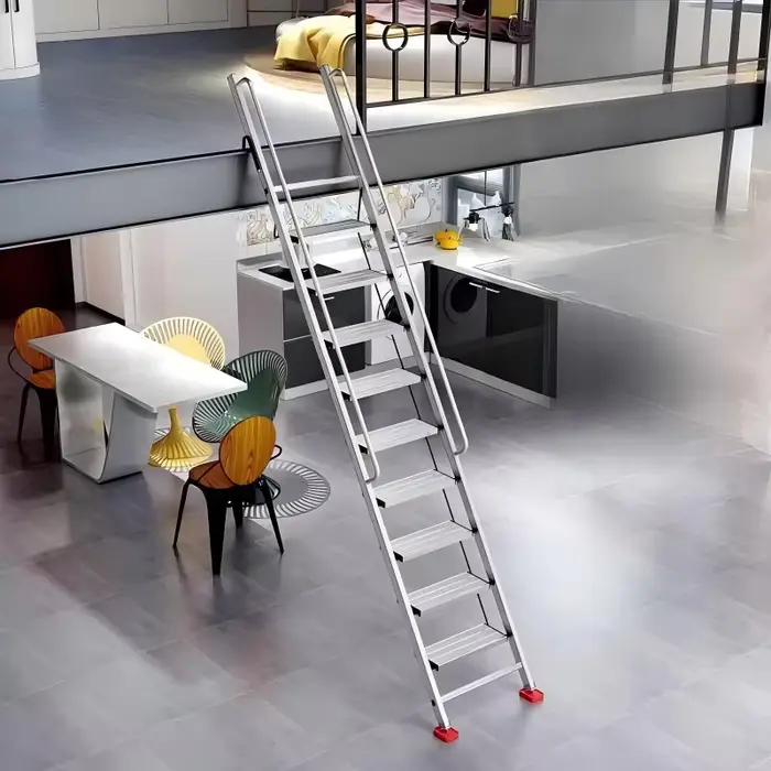 Échelle de loft multifonctionnelle en alliage d'aluminium épaissi d'intérieur escaliers modernes