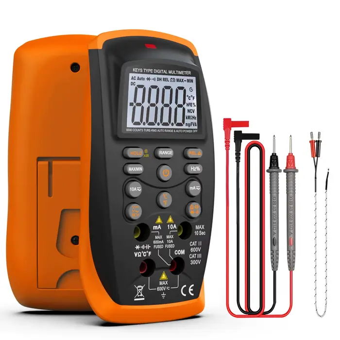 Multimètre numérique à bouton-poussoir, outils d'instrumentation électrique, plage automatique, conc