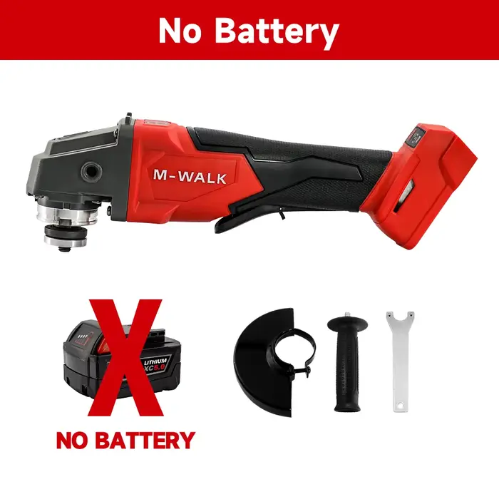 Meuleuse d'angle sans fil 125 mm, batterie Li-ion, 3 vitesses, outil électrique pour découpe, poliss
