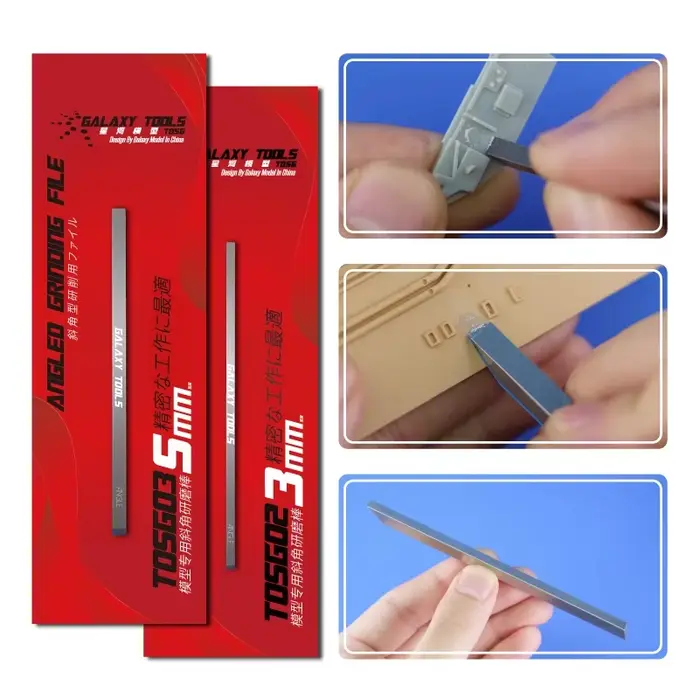 GALAXY Tool T05G01/T05G02 3mm/6mm coudé/en forme d'éventail fichier de meulage assemblage modèle outils de construction pour l'assemblage fabrication de modèles bricolage