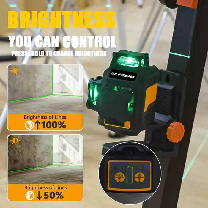 Niveau laser auto-nivelant 12 lignes vertes