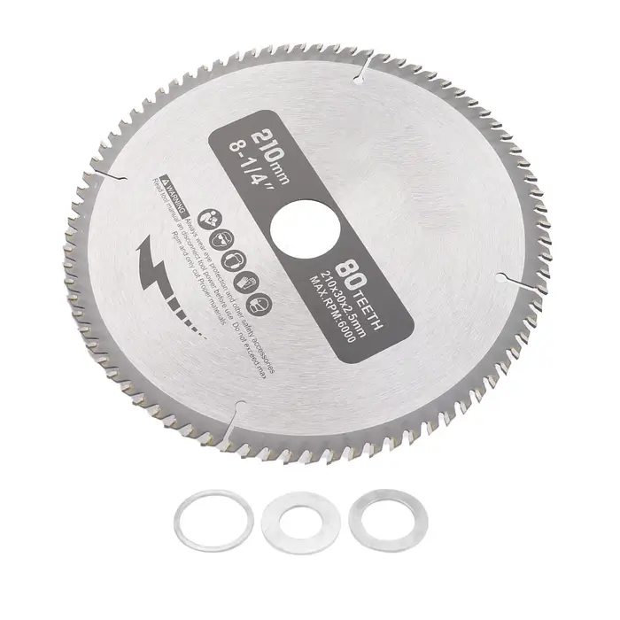 210mm 80 dents diamètre d'alésage 30mm lame de scie circulaire avec 3 joints toriques lame de scie c