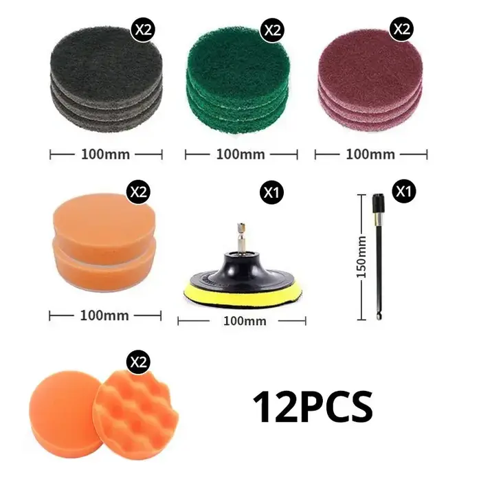 12 pièces, ensemble de fixation de brosse de forage