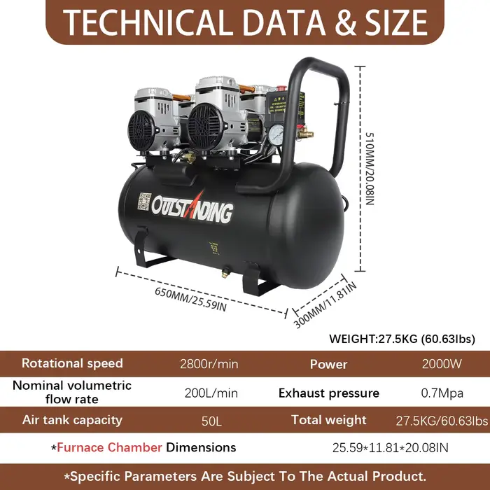 Compresseur d'air TOOLOTS 2800 tr/min avec réservoir de grande capacité pour outils de bijouterie