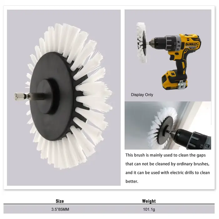 Perceuse électrique, brosse de nettoyage en Nylon de 3.5 pouces