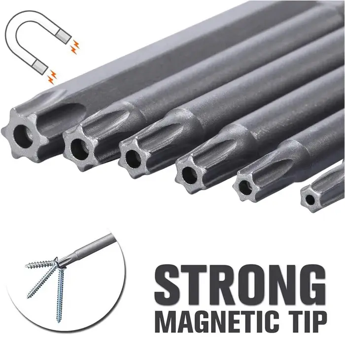 Jeu d'embouts de sécurité Torx 11 pièces, jeu de tournevis de sécurité magnétique en acier ltSteel J
