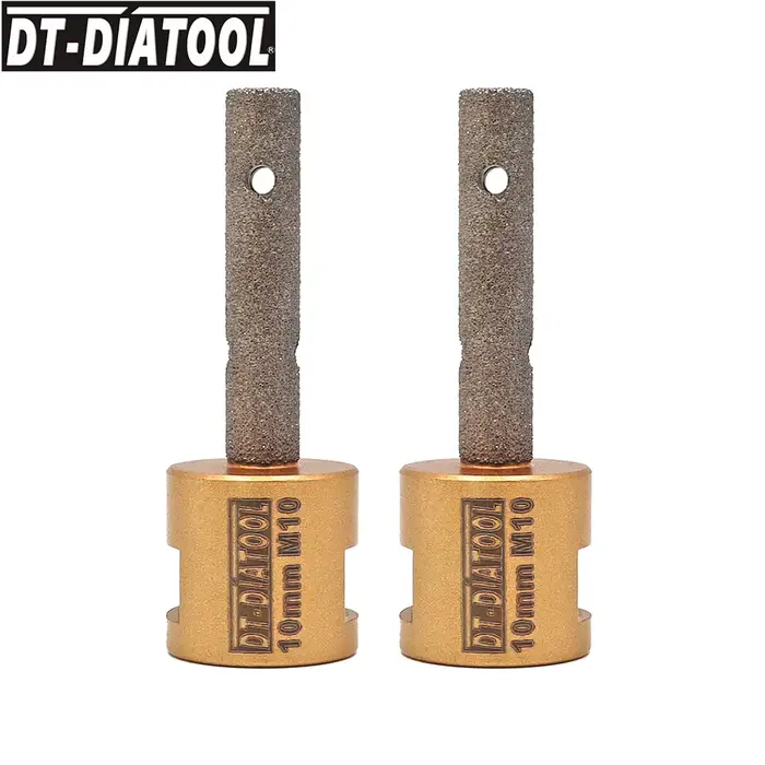 DT-DIATOOL 2 pièces/ensemble 10mm tige de meulage en diamant brasé sous vide avec connexion M10 sur