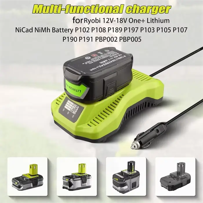 Chargeur de batterie pour Ryobi 18V Lithium Portable allume-cigare prise voiture