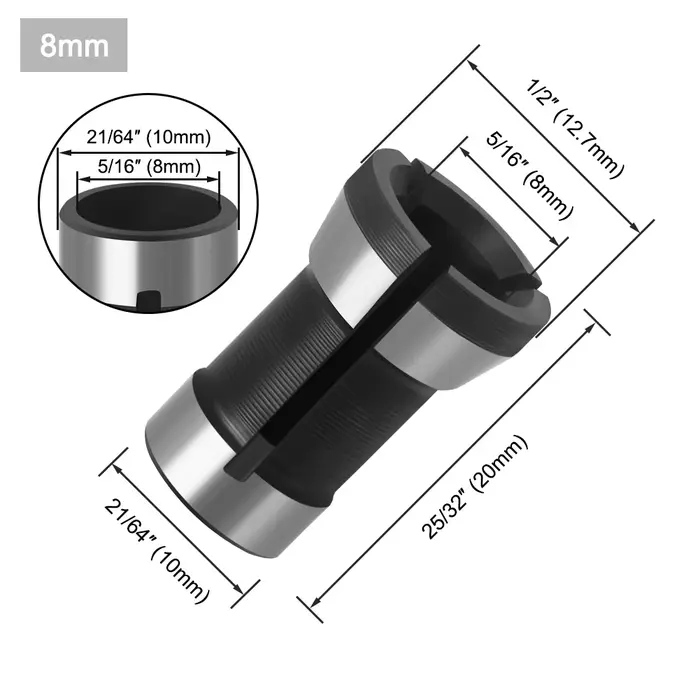 1pc 3 pièces ensemble pinces 6.35mm 8mm 6mm pince mandrin gravure machine de découpage routeur électrique fraise accesso