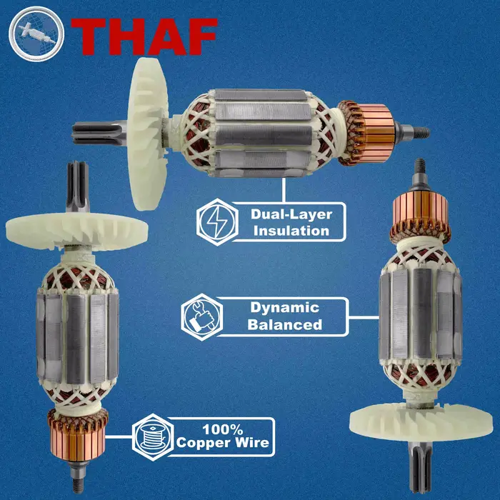 AC 220V 240V DH40MR Induit Rotor pour HITACHI Marteau Perforateur Pièces de rechange Perceuse à percussion DH 40MR