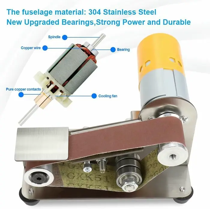 SI FANG ponceuse à bande électrique meuleuse polisseuse avec 10 bandes abrasives 7 vitesses réglage de la vitesse pour la gravure bricolage
