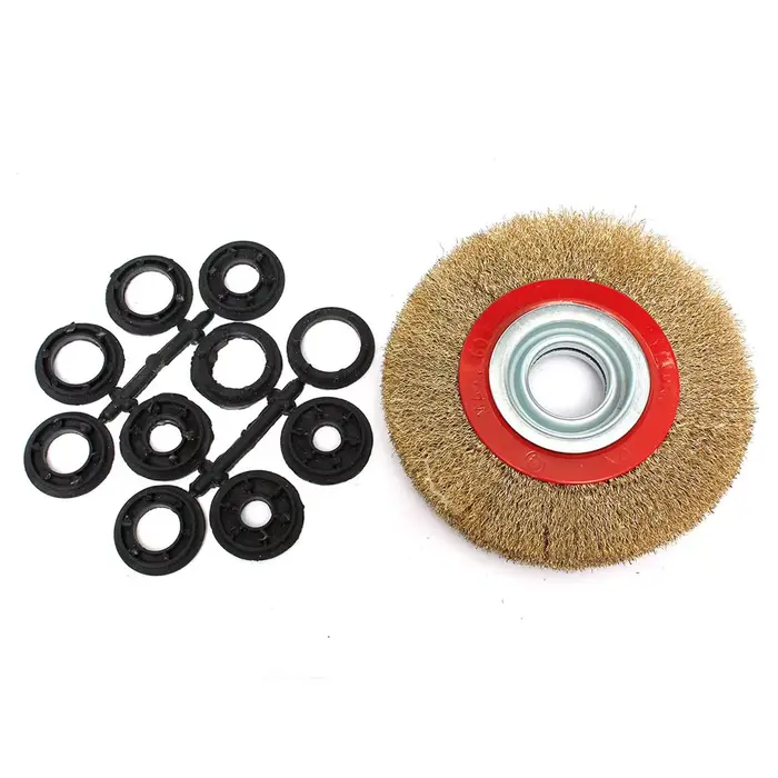 Brosse à roue plate en fil d'acier