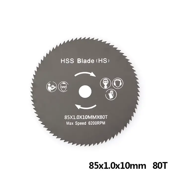 Lame de scie circulaire HSS 85mm, disque de coupe en métal 44/60/72/80T, Mini lame de scie pour ouve