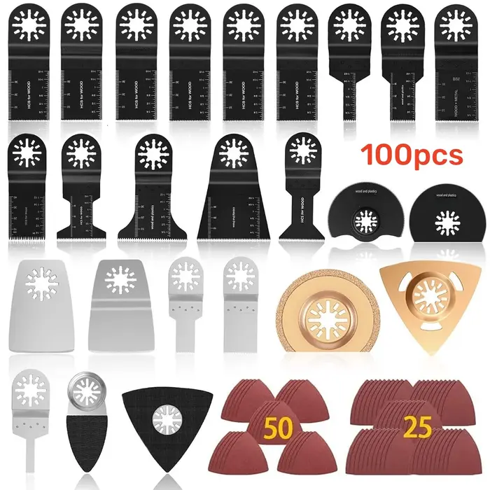100 lames de scie oscillantes multifonctions, lames bimétalliques de précision pour outil de découpe Dewalt Renovator, accessoires de coupe