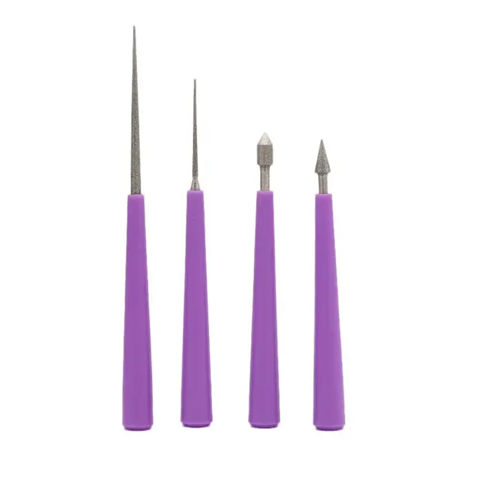 Lot de 4 outils d'agrandissement de trous diamantés, aiguilles d'expansion pour perles, outils de pe