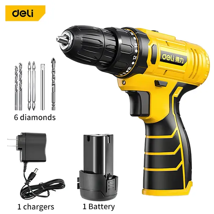 Deli-Perceuse électrique sans fil 12V