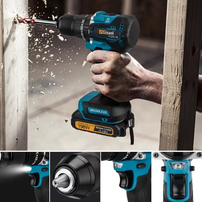 Gami 65N.m 13MM 35 + 3 couple perceuse à percussion électrique sans brosse tournevis
