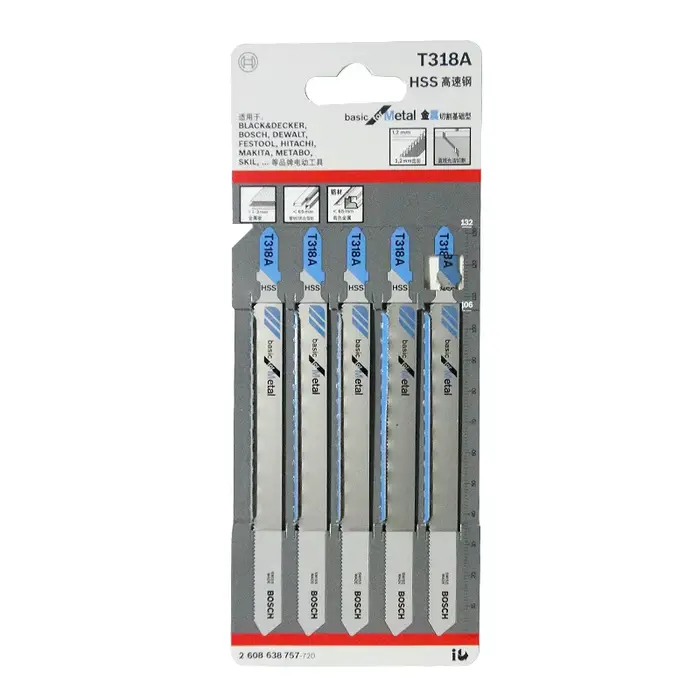 Lames de scie sauteuse extra longues incurvées T318A HCS