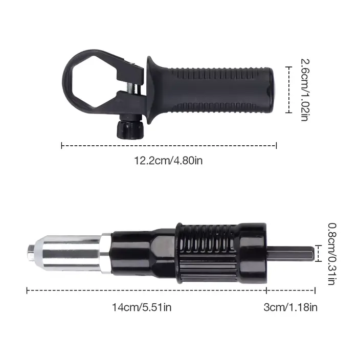 Adaptateur de foret de tirage de rivet rapide et facile avec tige hexagonale
