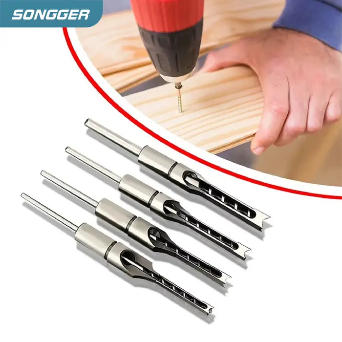 Support réglable pour perçage carré 6 à 12.7 mm système de bédane creux pour bois outil de guidage en acier robuste pour perceuse