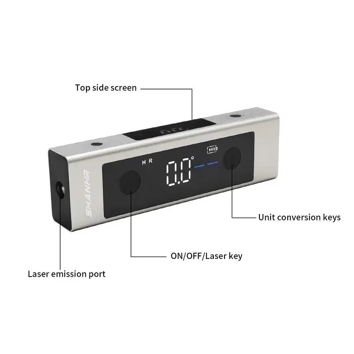 Niveau laser 2 en 1 SHANHR, règle de niveau laser de type C, règle d'angle à double laser, rapporteu