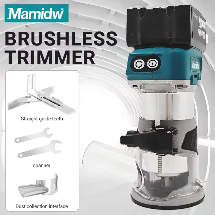 Mamidw tondeuse sans brosse routeur électrique sans fil charpentier fraisage gravure Machine à rainurer pour Makita 18V batterie broche