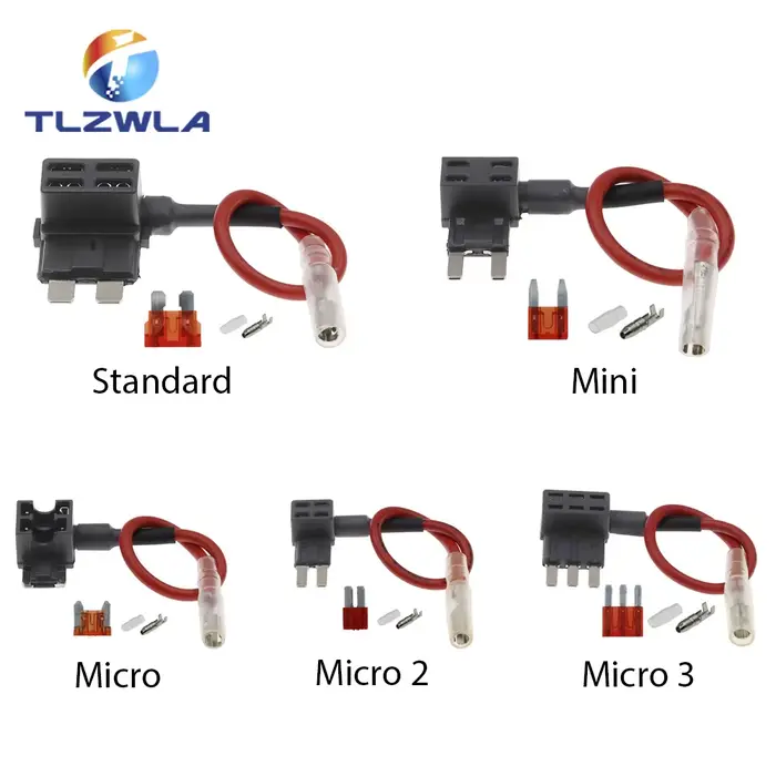 Porte-fusible de voiture MINI petit format moyen 12V, adaptateur de robinet de circuit supplémentaire avec Micro Mini fusible à lame ATM Standard 10A
